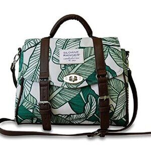 Sloane Ranger Top Handle Banana Leaf Tropical Beach Tote Satchel Messenger Bag